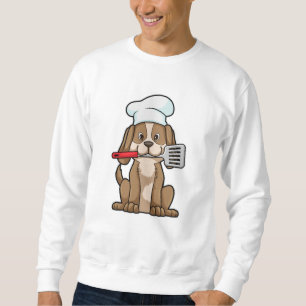 Dog as Cook with Chef's hat & Spatula Sweatshirt