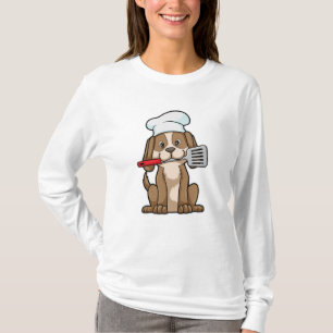 Dog as Cook with Chef's hat & Spatula T-Shirt