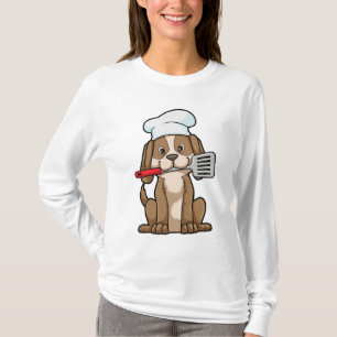 Dog as Cook with Chef's hat & Spatula T-Shirt