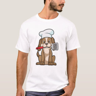 Dog as Cook with Chef's hat & Spatula T-Shirt