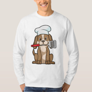 Dog as Cook with Chef's hat & Spatula T-Shirt