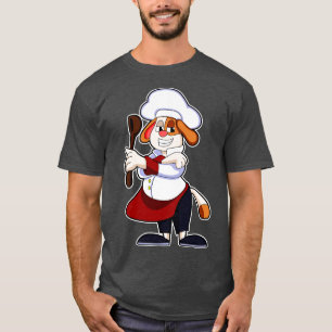 Dog as Cook with Cooking apron Wooden spoon T-Shirt