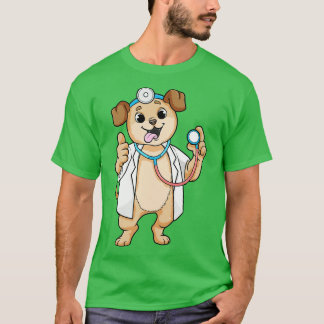 Dog as Doctor with Stethoscope T-Shirt
