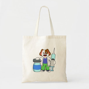 Dog as Doctor with Syringe Tote Bag