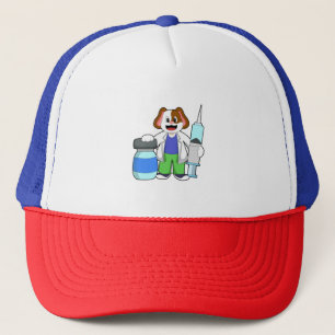 Dog as Doctor with Syringe Trucker Hat