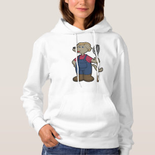 Dog as Farmer with Rake & Hat Hoodie