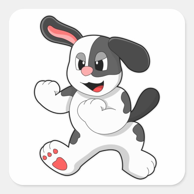 Dog as Fighter Square Sticker (Front)