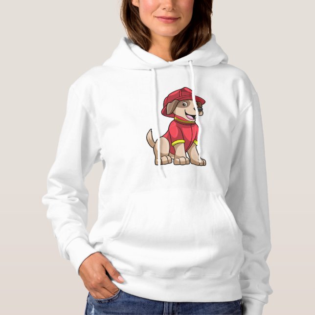 Dog as Firefighter with Fire helmet Hoodie (Front)