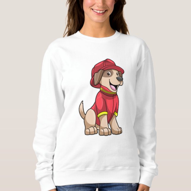 Dog as Firefighter with Fire helmet Sweatshirt (Front)