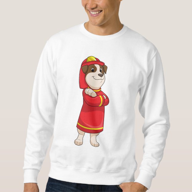 Dog as Firefighter with Helmet Sweatshirt (Front)