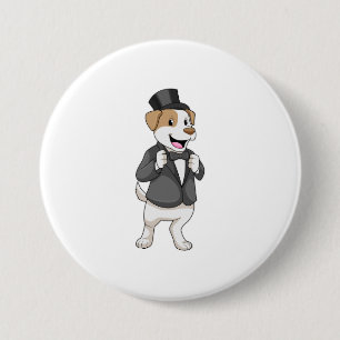 Dog as Groom with Ribbon 7.5 Cm Round Badge