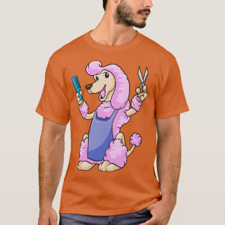 Dog as hair stylist with scissors and comb T-Shirt