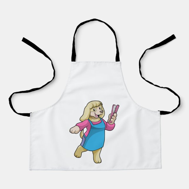 Dog as Hairdresser with Comb Apron (Front)