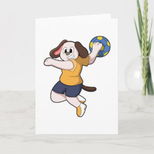 Dog as Handball player with Handball Card