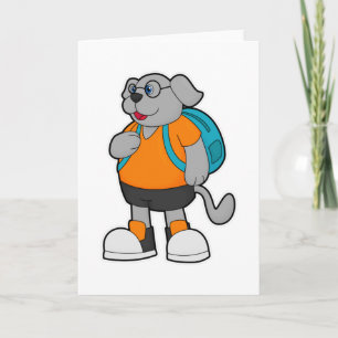 Dog as Hiker with Backpack Card