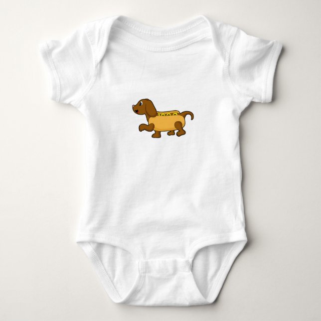 Dog as Hotdog Baby Bodysuit (Front)