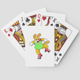 Dog as Inline Skater with Inline Skates Playing Cards