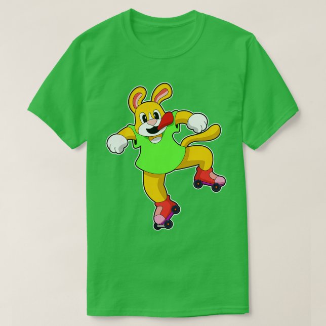 Dog as Inline Skater with Inline Skates T-Shirt (Design Front)