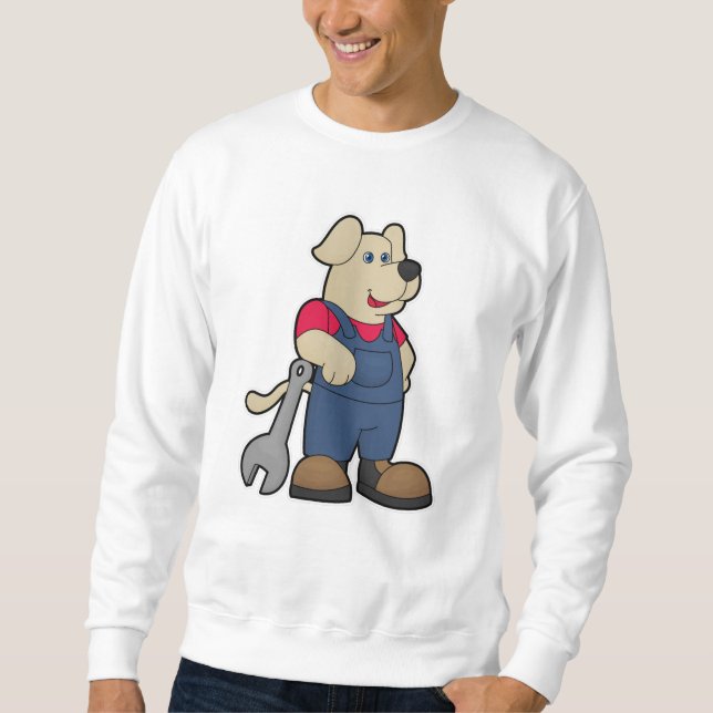 Dog as Mechanic with Wrench Sweatshirt (Front)