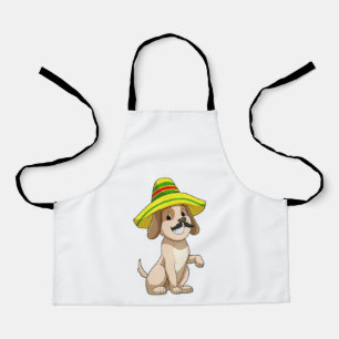 Dog as Mexican with Straw hat Apron