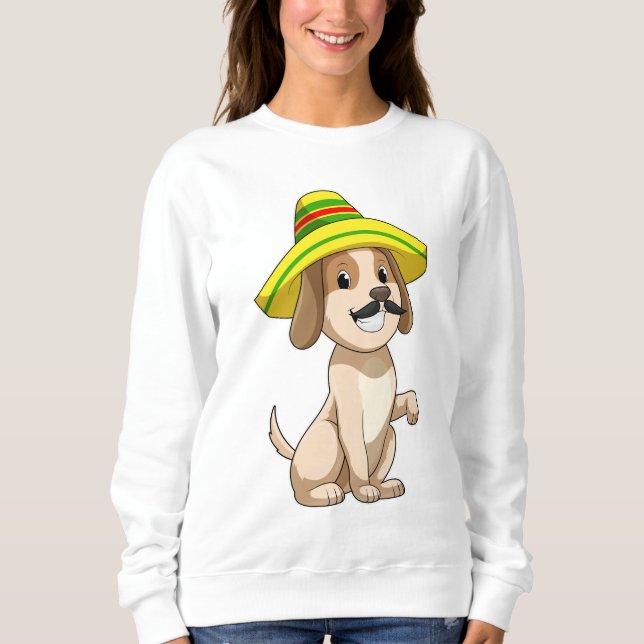 Dog as Mexican with Straw hat Sweatshirt (Front)