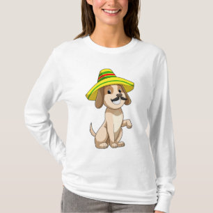 Dog as Mexican with Straw hat T-Shirt