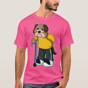 Dog as Pensioner with Walking aid T-Shirt
