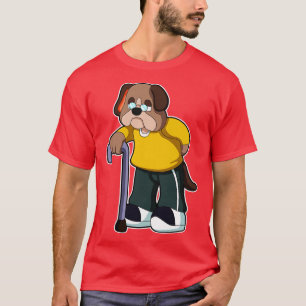 Dog as Pensioner with Walking aid T-Shirt