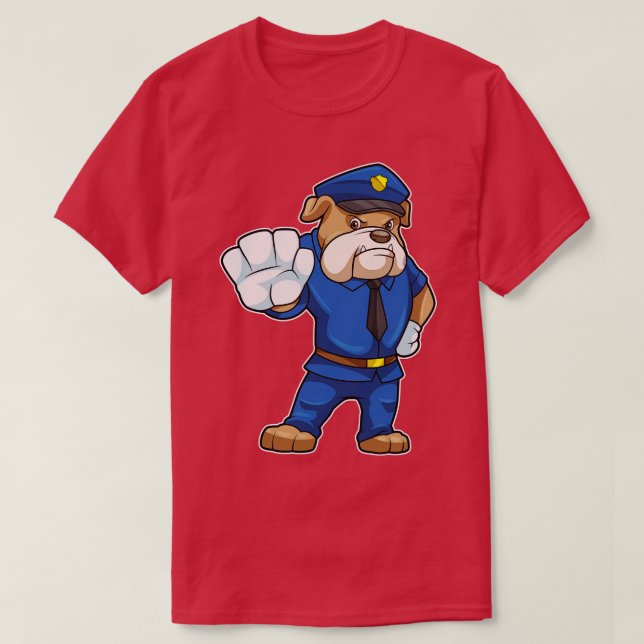 Dog as Police officer with Police uniform 2 T-Shirt (Design Front)