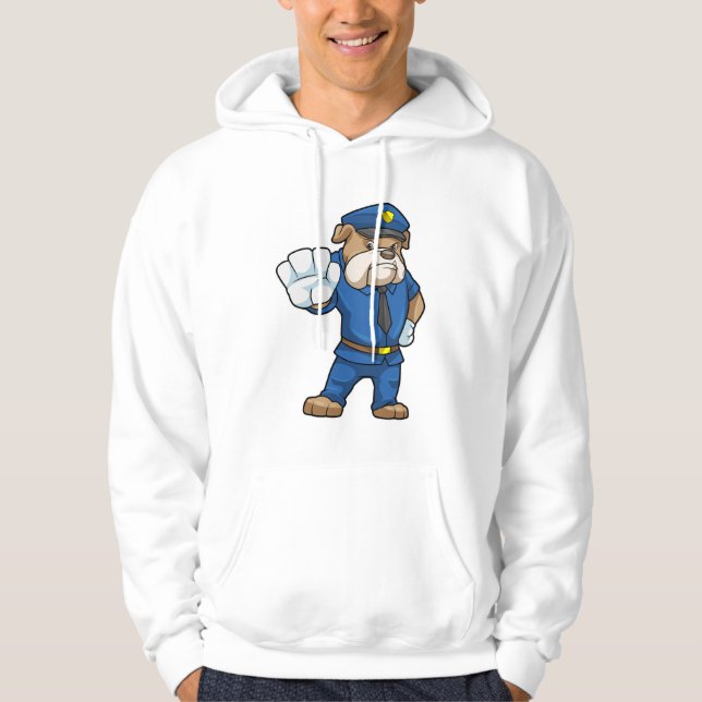 Dog as Police officer with Police uniform Hoodie (Front)