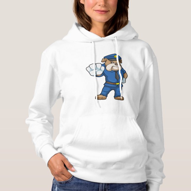 Dog as Police officer with Police uniform Hoodie (Front)