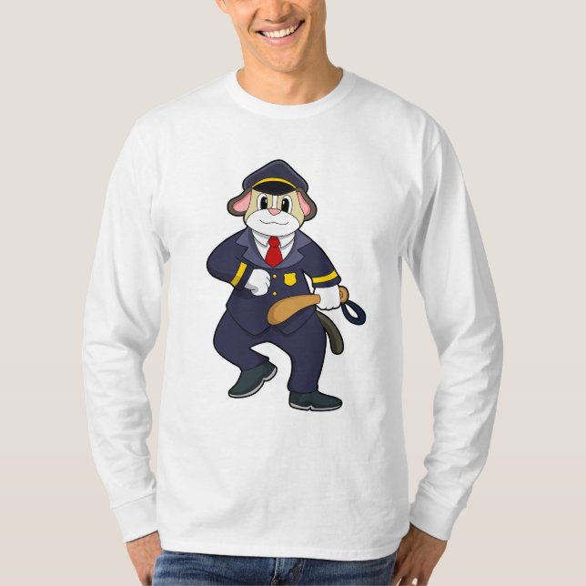 Dog as Police officer with Police uniform T-Shirt (Front)