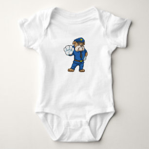 Dog as Police officer with Uniform Baby Bodysuit