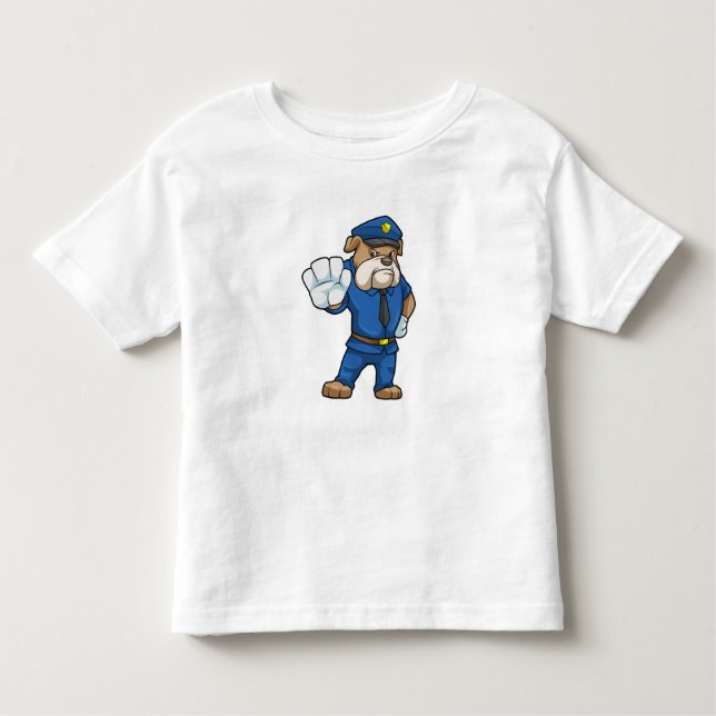Dog as Police officer with Uniform Toddler T-Shirt (Front)
