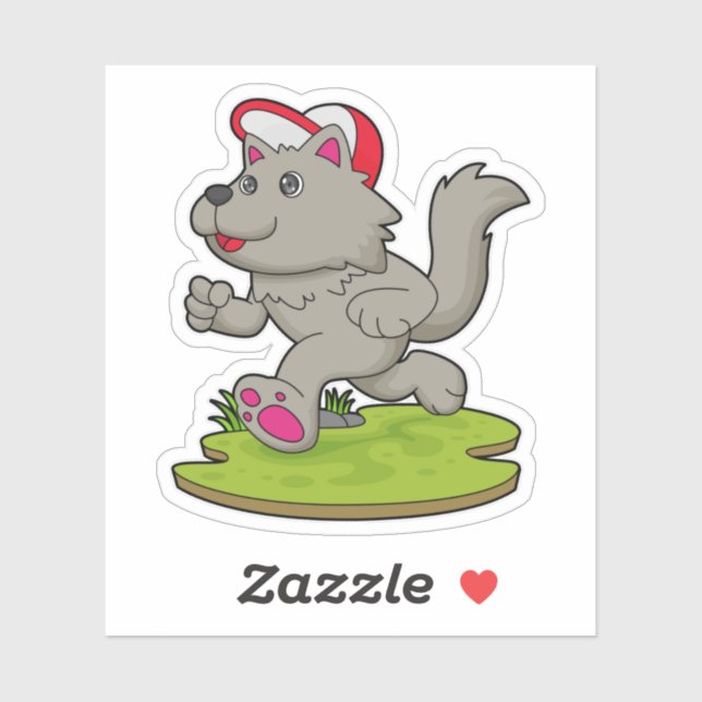 Dog as Runner with Cap (Sheet)