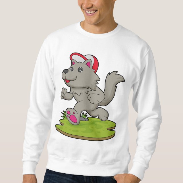 Dog as Runner with Cap Sweatshirt (Front)