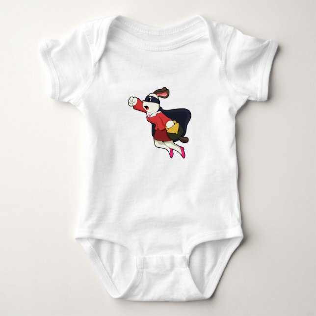Dog as Secretary Superhero Baby Bodysuit (Front)