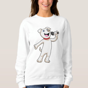 Dog as Singer with Microphone Sweatshirt
