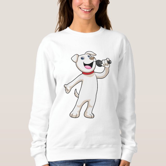 Dog as Singer with Microphone Sweatshirt (Front)