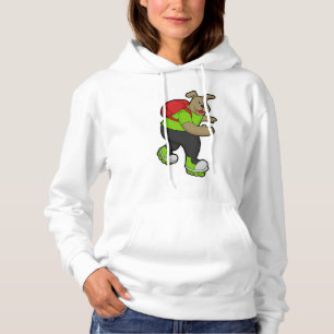 Dog as Skater with Inline skates & Backpack Hoodie