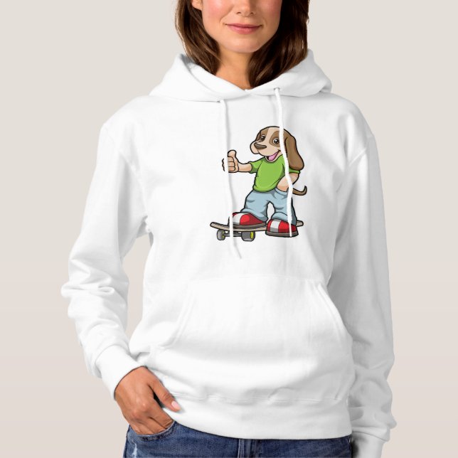 Dog as Skater with Skateboard Hoodie (Front)