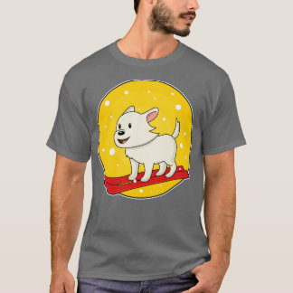 Dog as Skier with Skis T-Shirt