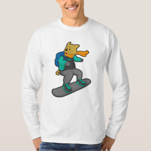 Dog as Snowboarder with Snowboard & Backpack T-Shirt
