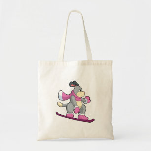 Dog as Snowboarder with Sonowboard Tote Bag