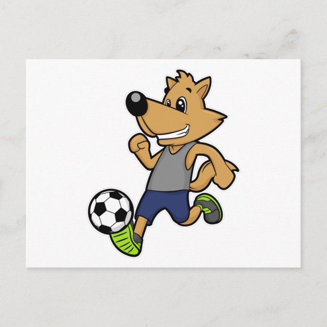 Dog as Soccer player at Soccer Postcard (Front)