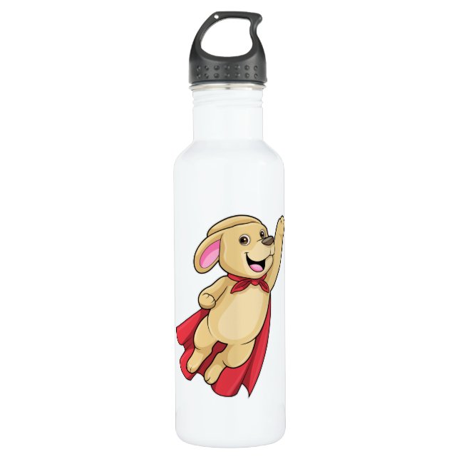 Dog as Superhero with Cape 710 Ml Water Bottle (Front)