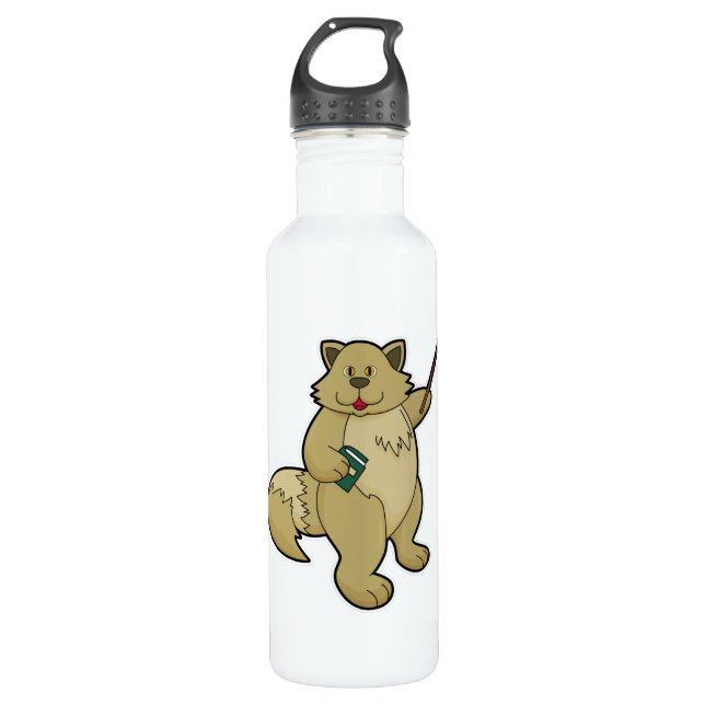 Dog as Teacher with Book & Pointer 710 Ml Water Bottle (Front)