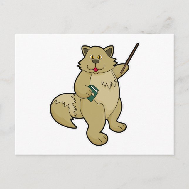 Dog as Teacher with Book & Pointer Postcard (Front)