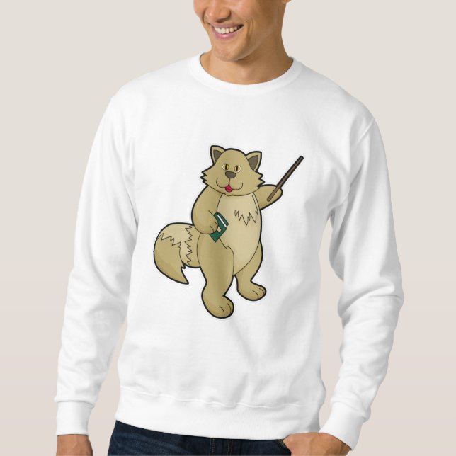 Dog as Teacher with Book & Pointer Sweatshirt (Front)