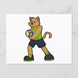 Dog as Volleyball player with Volleyball Postcard